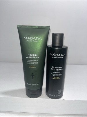 New Madara Nourish & Repair Shampoo + Conditioner For Dry/Damaged Hair 8.45oz