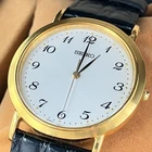 SEIKO 7N01-0BH0 Men's Quartz Watch Gold White Arabic w/Box Near Mint