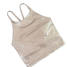 Old Navy Active Powersoft Metallic Athletic Crop Top Size XS Light Support Bra