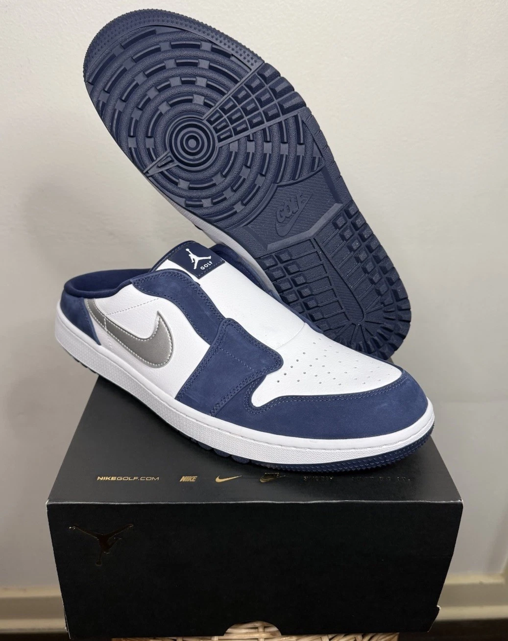 Size 14 - Air Jordan Mule Golf White / Midnight Navy NEW