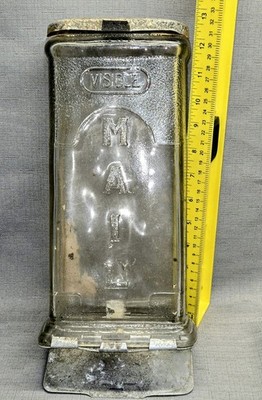 Vintage George F Collins Visible Clear Glass Embossed Mail Box