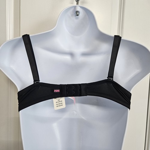 Sujetador ROSA Victoria's Secret 36C Negro Rosa Push Up Wear Everywhere Nuevo - Imagen 4 de 7