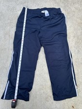 Vintage Y2K Baggy Nike Men's Navy Track Pants Polyester Side Stripe Track Pants