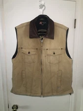 Kakadu Traders Vest Men L Khaki Zip Conceal Carry Australia Hunting C11MV03