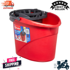 O-Cedar QuickWring Bucket, 2.5 Gallon Mop Bucket with Wringer, Red
