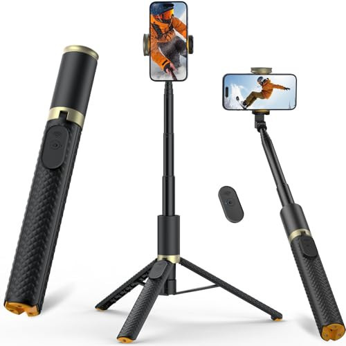62" Telefon Stativ & Selfie Stick, Stativ für iPhone mit Fernbedienung, tragbar, - Bild 2 von 7