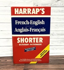 Harrap’s Shorter French-English Dictionary Thumb Indexed 460K Translations VG