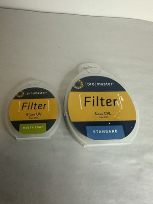 Pro Master Filters - Multi-Coat 55mm UV Code 5585 & Standard 62mm CPL Code 7209
