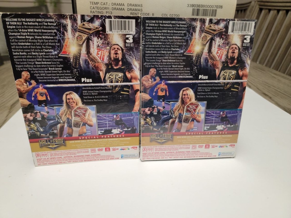 WWE: Wrestlemania XXXII (DVD, 2016, 3-Disc Set) for sale