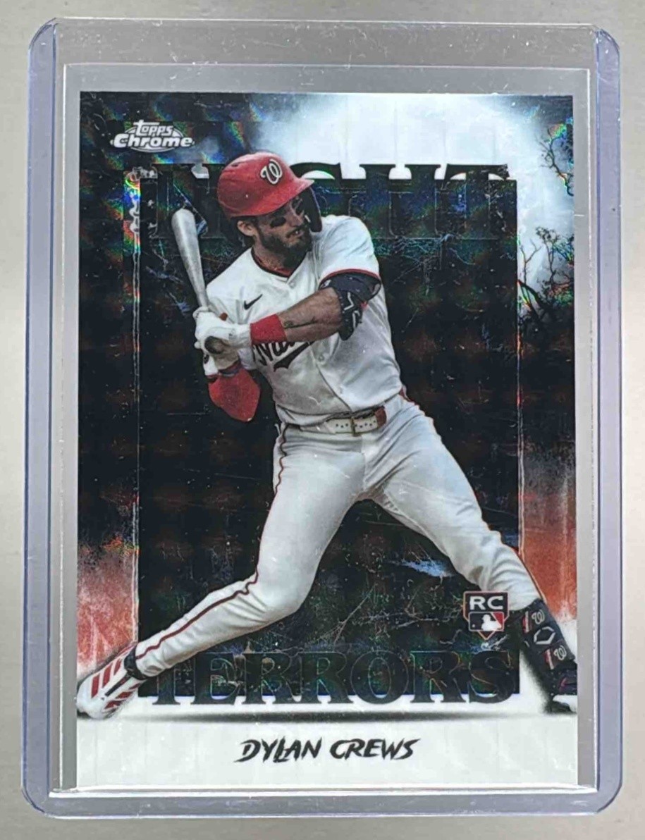 Dylan Crews 2025 Topps Chrome Update #NT-13 Geometric Refractor Night Terrors RC