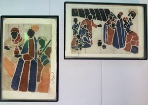 African textile print Fante Asafo Visible Pencil Sketch & Artist Revision