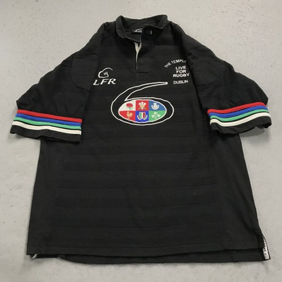 #ad Live For Rugby Jersey Mens Medium Black Six Nations Polo Kit UK Cotton $20.99