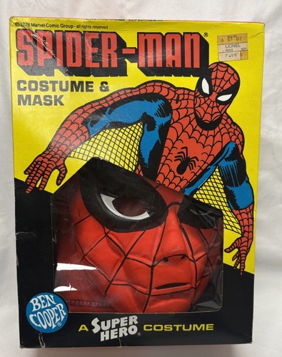 1976 Ben Cooper Marvel Comics Spider-Man Costume & Mask Child Size Medium 8-10