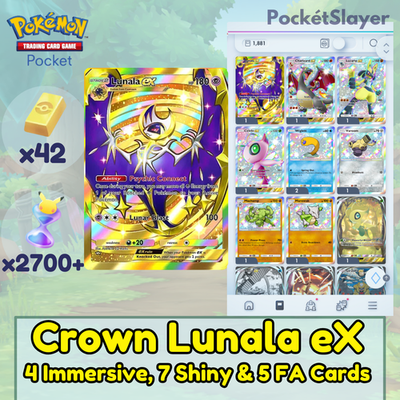 Pokemon TCG (Trading Card Game) Pocket Crown Lunala eX | 2700+ Pack  Hourglass