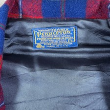 Vintage Pendleton 100 Virgin Wool Red Blue Plaid Blazer Jacket Made USA