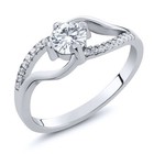 with Moissanite (0.72 Cttw) 925 Sterling Silver Ring Set