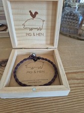 Pig and Hen Men's Rope Bracelet Twisted Rope 4/5mm Wide  Brown/Black Size M