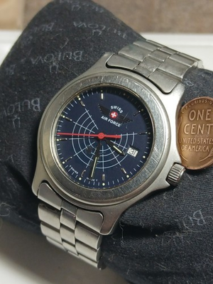 #ad Swiss Air Force Dark Blue Dial Stainless Steel Quartz Mens Watch $108.99