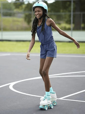 Athleta Girl Explore More Romper In Blue/Swept Size 8-10