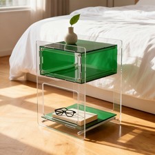 Acrylic Side Table, Nightstand for Bedroom, Side Table for Living Room Green