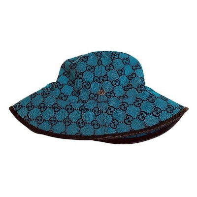 GUCCI GG canvas 656573 Fedora hat Bucket hat blue canvas unisex