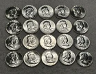 1961 CH BU FRANKLIN HALF DOLLAR ROLL / 20 COINS - SHARP ORIGINAL ROLL