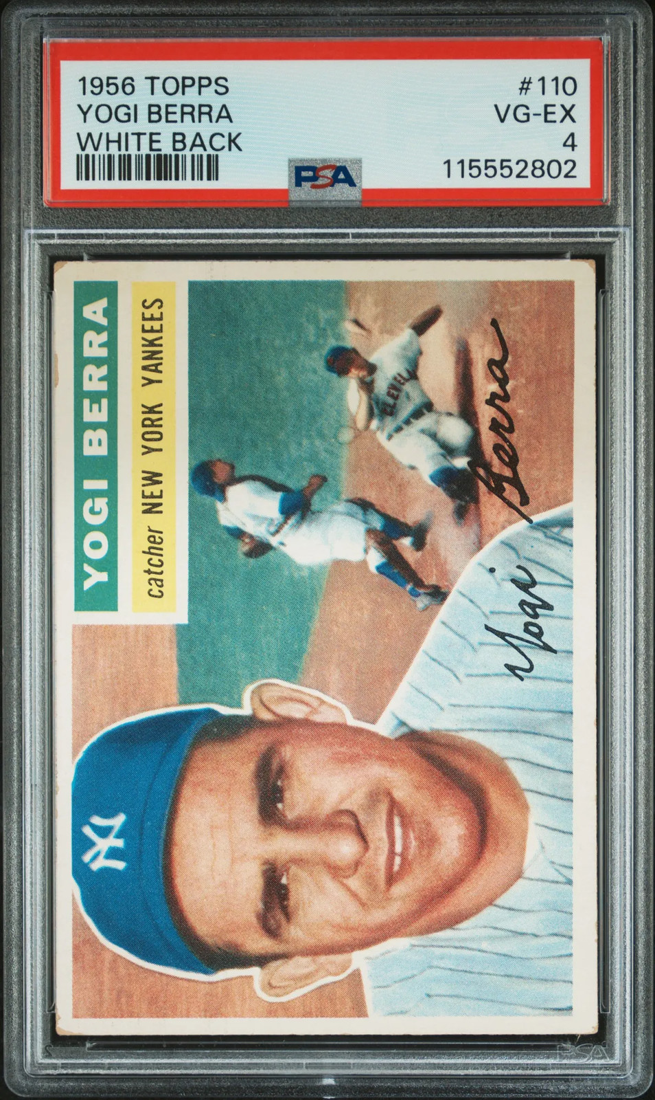 1956 Topps #110 Yogi Berra White Back PSA 4 VG-EX!!