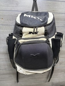 Miken MK7X Baseball Backpack Softball 4 Bat Sleeves Black White Slow pitch Large