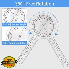 Goniometer 12 Inch Transparent Angle Ruler Physical Therapy