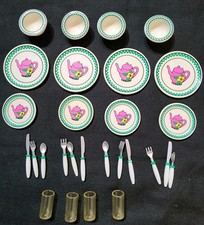 VTG Tyco Kitchen Littles Teapot Dining Dishes Set Barbie Doll Diorama