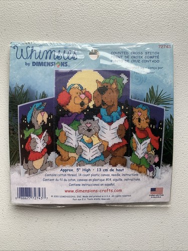 2001 Dimensions Whimsies Pingüinos y Gatos Perros Contados Punto de Cruz Kits de Vacaciones - Imagen 2 de 11
