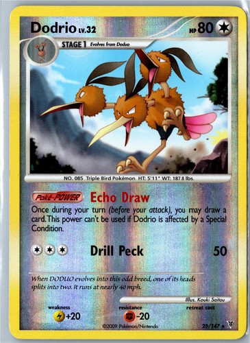 Pokemon Card - Dodrio Supreme Victors 25/147 2009 Rare Reverse Holo LP