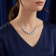 5 Ct Diamonds Chain Necklace- Amazing Sparkle-Certified-FREE DIAMOND STUDS