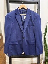 NEW Men  s Navy Blue Blazer Size L Coat Suit Jacket Modern Fully Lined One Button