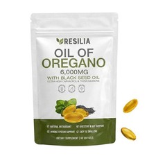 Resilia Oil of Oregano 6000mg with Black Seed Oil Softgels   60 Capsules