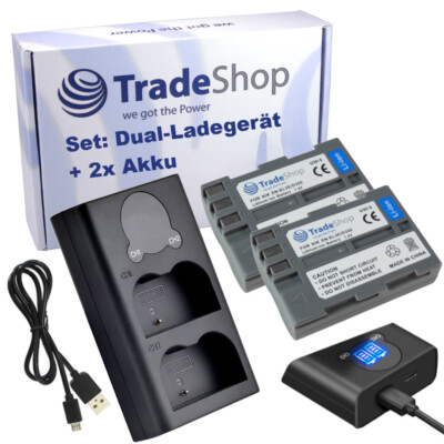 3in1 Set: Dual LCD LADEGERÄT USB-C + 2x AKKU für Nikon D30 D50 D70 D70s D300s