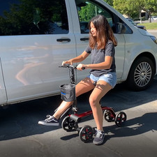 Tuffcare Smooth Seated Knee Scooter, Slow Propelled Mobility Knee Walker