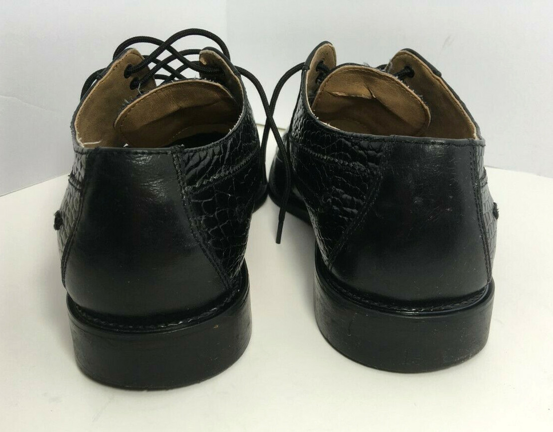STACY ADAMS Genuine Snake Skin Leather Black Square Oxford  display picture 1