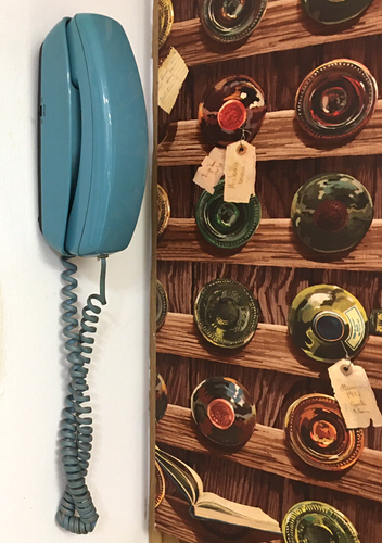 Universal Slimline Telephone Teal Landline Corded Push Button Desk Wall Mount