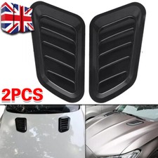 Universal Gloss Black Car Bonnet Hood Air Flow Intake Scoop Vent Decor Covers 2X