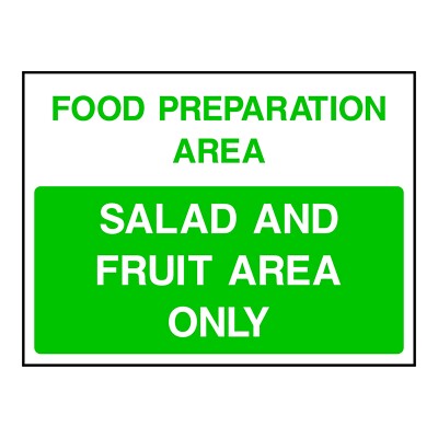 Schild oder Aufkleber nur Salat und Obstfläche | FOOD0084