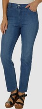 Gloria Vanderbilt Women's Blue Amanda Straight-Leg Jeans Pants Petite Size 4P