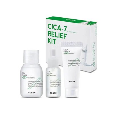 COSRX CICA-7 RELIEF KIT - 3 Step, Nourishing, Kbeauty, Korean Cosmetics, Probe