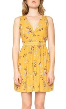 Willow & Clay Floral Print Fit & Flare Dress Women's Sz. Small (Saffron) 151040