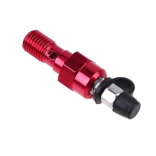 M10 1.25mm Red Motorcycle Brake Caliper Bleed Screw Nipple Single Banjo Bolt - Picture 9 of 11