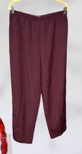 g.w. Graff vintage 1970 s pull-on elastic waist pants crepe burgundy merlot USA