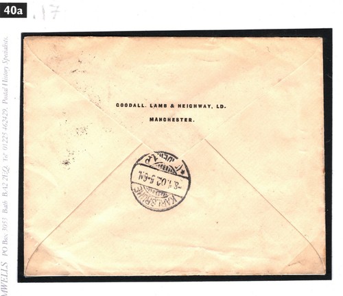 GB Cover 1d Pink Manchester SCARCE UNDERPAID DESTINATION Karlsruhe 1902 40a.17 - Picture 4 of 6