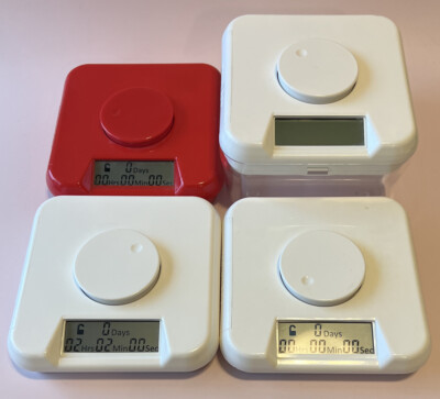 Kitchen Safe Mini Lot Time Locking Container 3 White Lid, 1 Red Lid, 1 Base