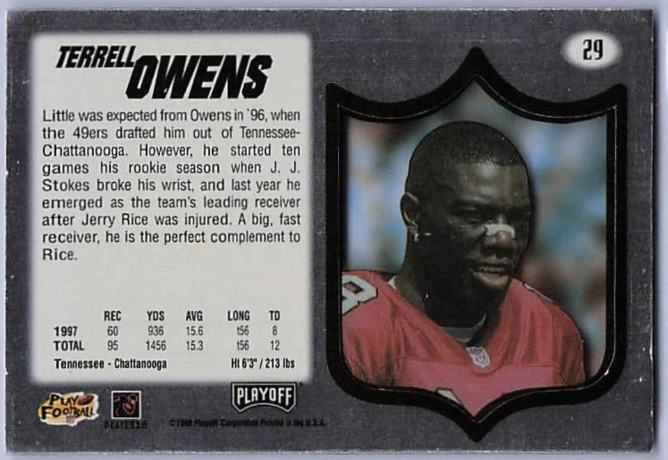 1998 PLAYOFF ABSOLUTE HOBBY SILVER #29 TERRELL OWENS - Image 2 of 2