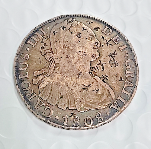 1808 Carolus IIII Dei Gratia 8R Spanish Colonial Coin Silver S108
